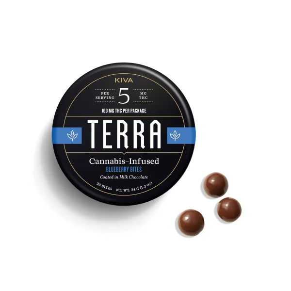5mg Terra ‘Blueberry’ Milk Chocolate Bites 100mg THC total - Shroom Land Hub