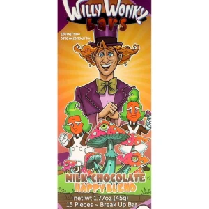 Milk Chocolate Willy Wonky Happy Blend Bars - Shroom Land Hub
